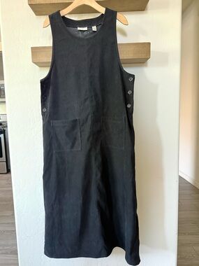 Amanda Smith|Boho Vintage velvet black maxi jumper dress,side buttons•••Medium